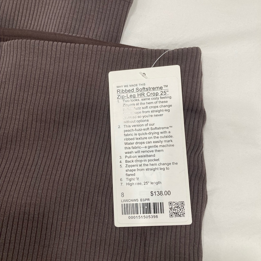 Ribbed Softstreme Lululemon cropped pants